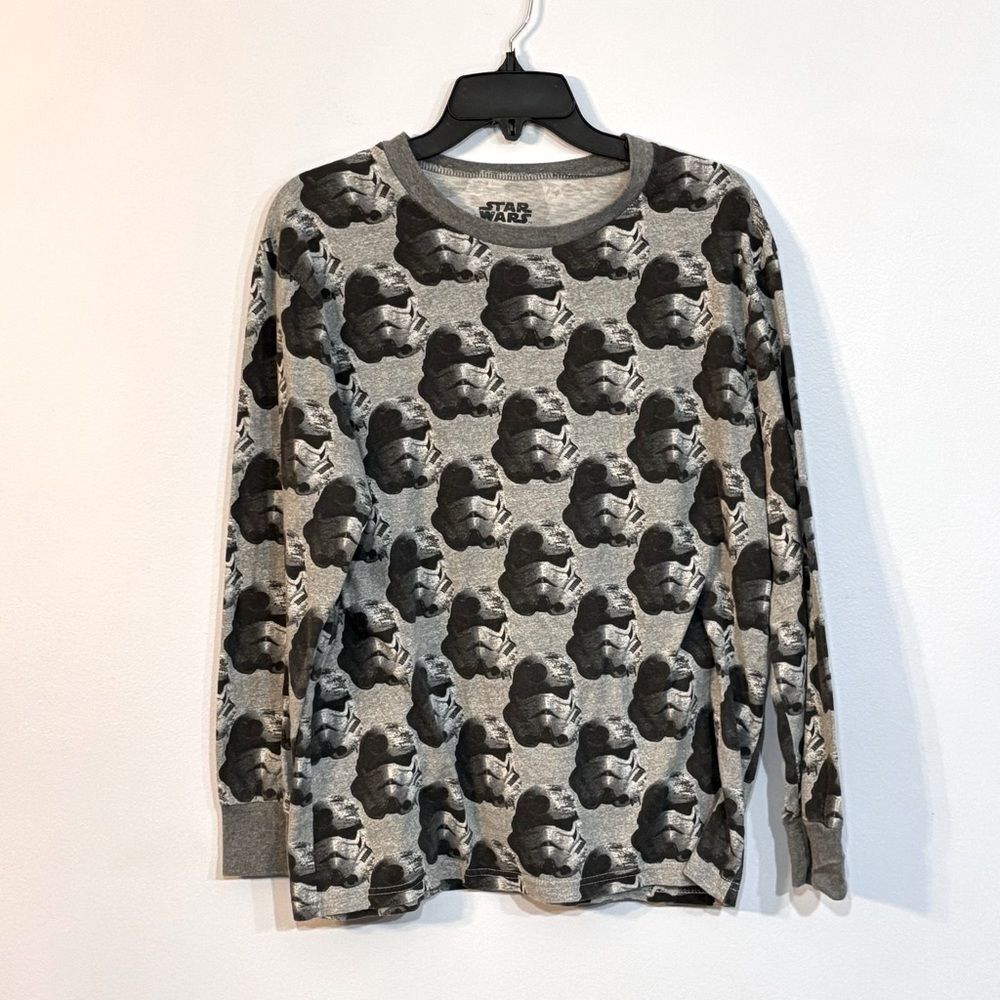 Mad Engine StarWars Grey Black Stormtroopers Long Sleeve 100% Cotton Shirt L